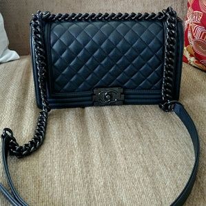 SOLD 💯 Authentic Chanel So Black Medium Boy Bag